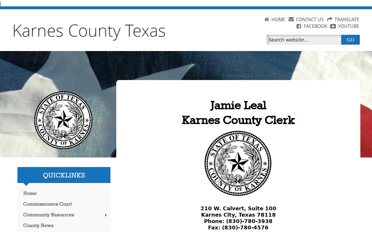 Karnes County criminal court case records at the County Clerk