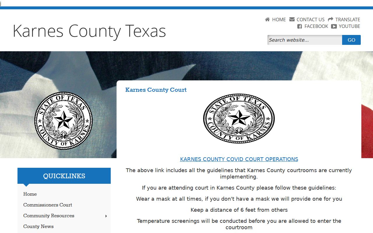Karnes County criminal court case access and courtroom rules