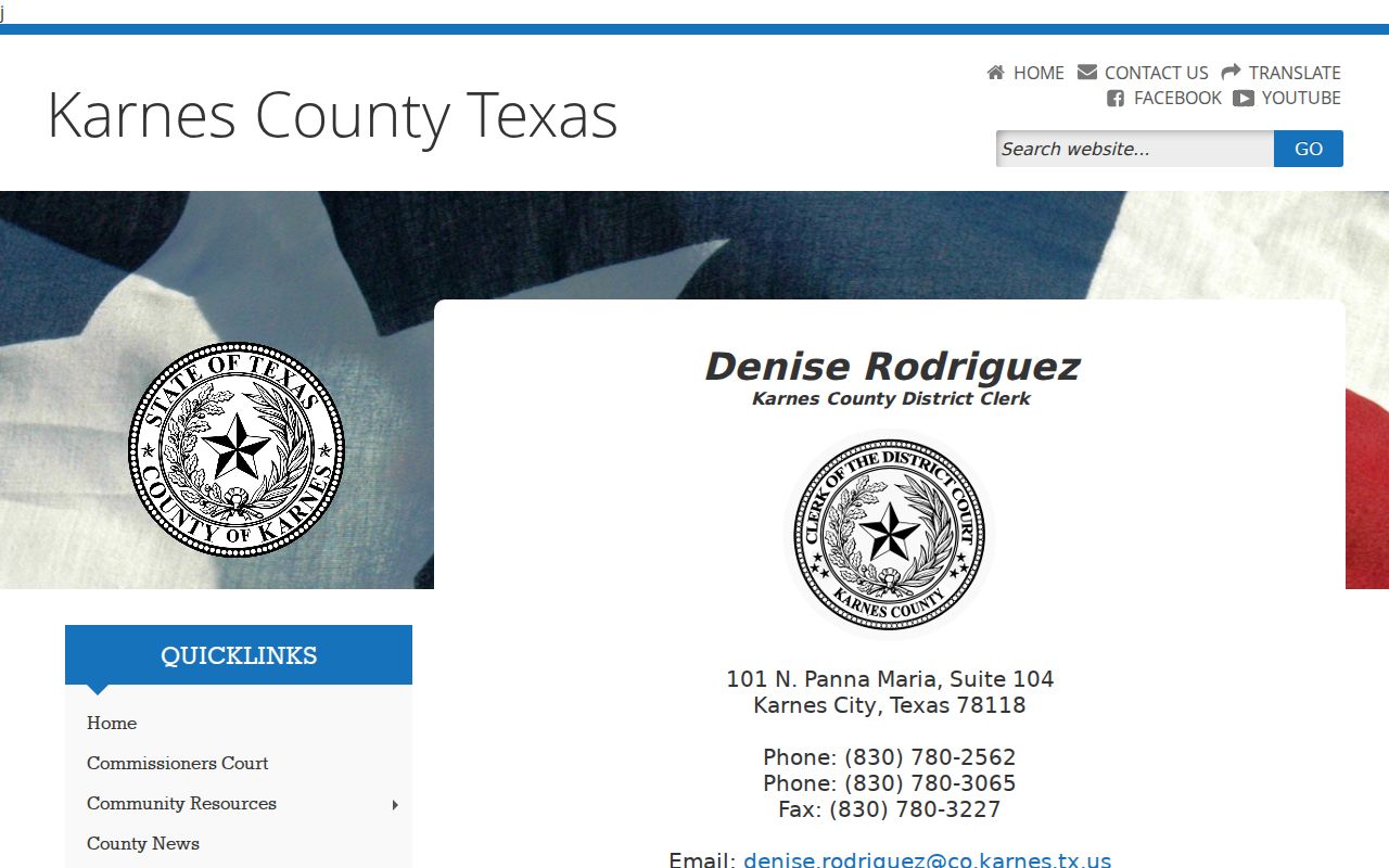Karnes County District Clerk criminal court case portal