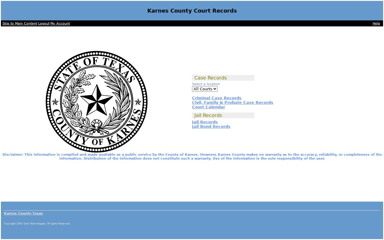 Karnes County criminal court case search in Tyler Public Access