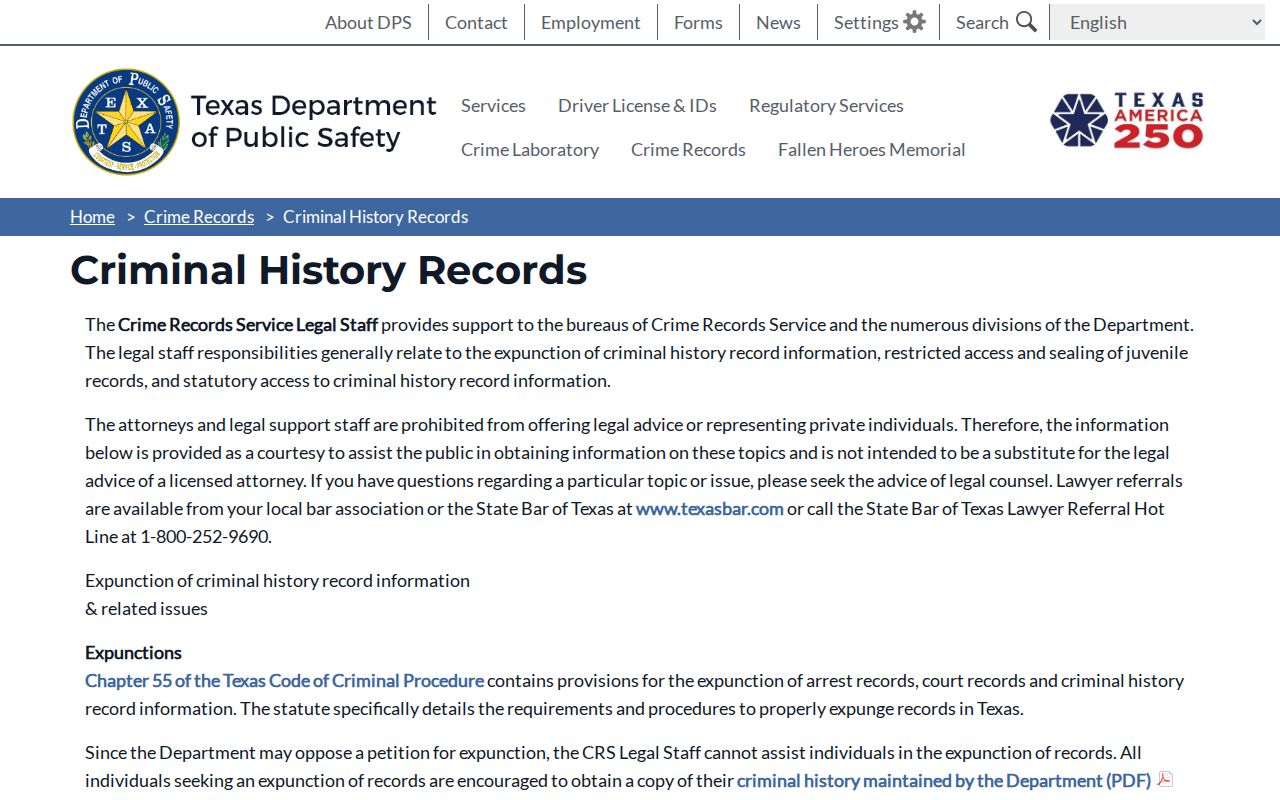 Karnes County criminal record expunction and nondisclosure information